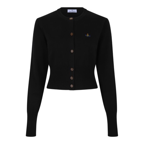 Vivienne Westwood Black Wool Orb Cardigan.