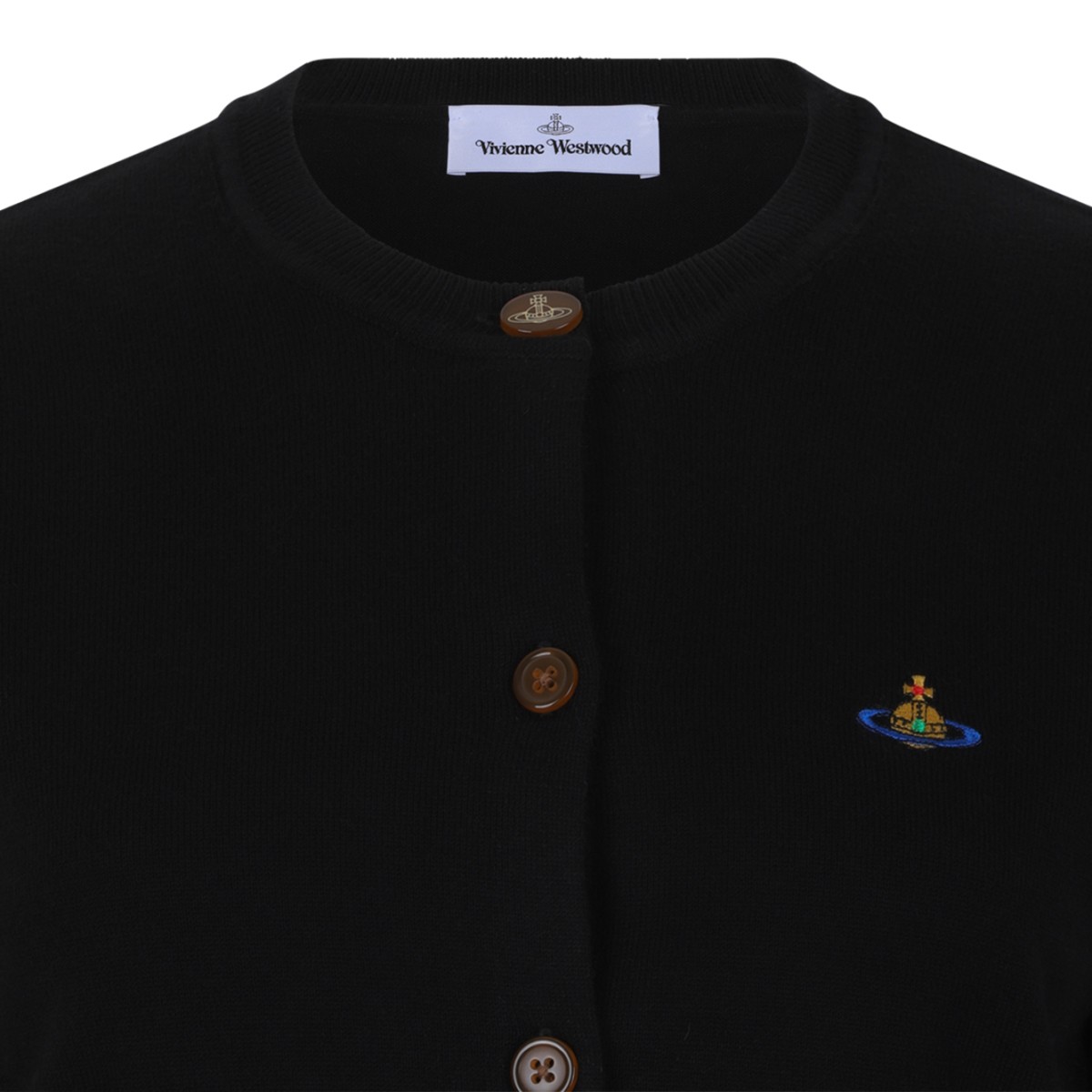 Vivienne Westwood Black Wool Orb Cardigan.