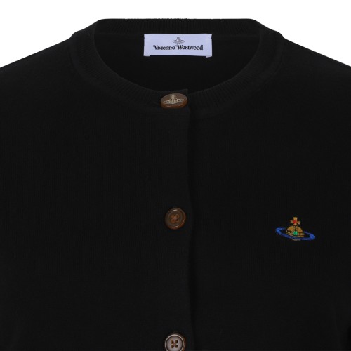 Vivienne Westwood Black Wool Orb Cardigan.
