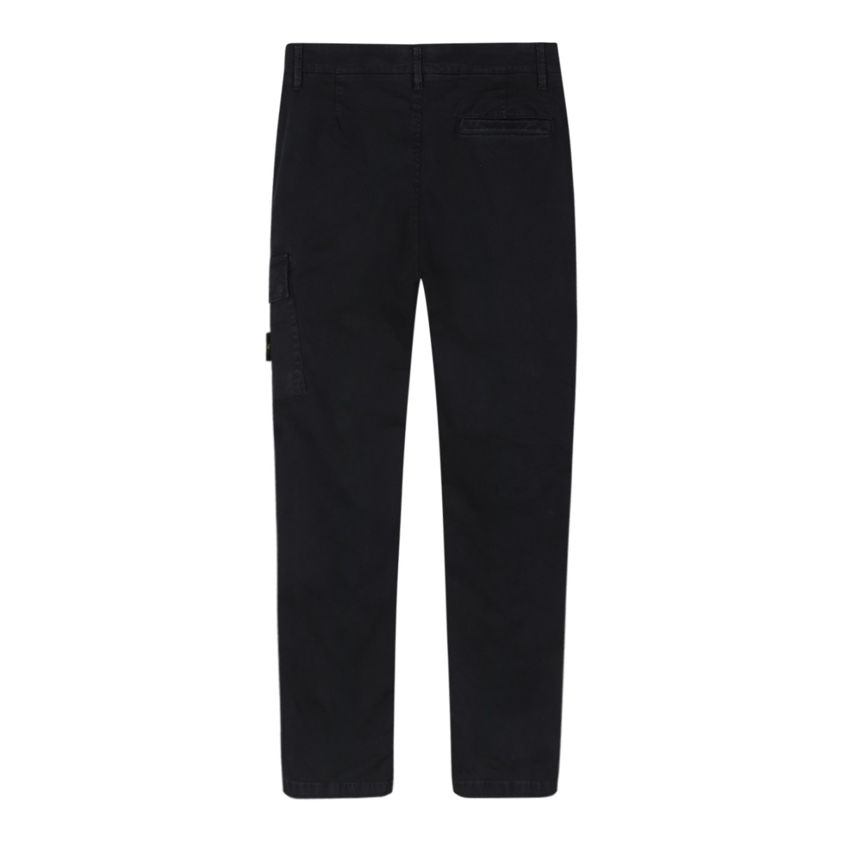 Stone Island Black Cotton Cargo Trousers.