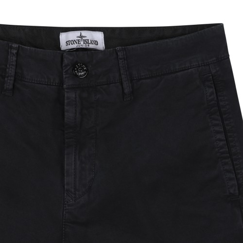 Stone Island Black Cotton Cargo Trousers.