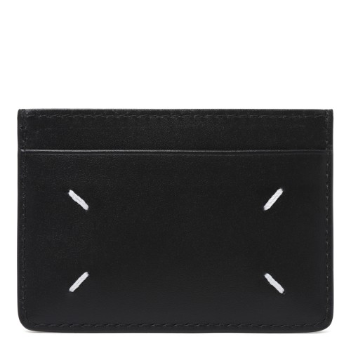 Maison Margiela Black Leather Card Holder. 2
