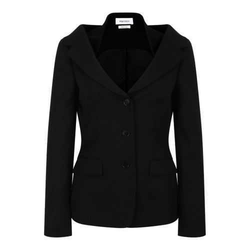 Alexander McQueen Black Tailored Blazer.