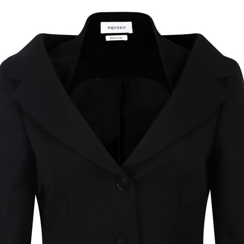 Alexander McQueen Black Tailored Blazer.