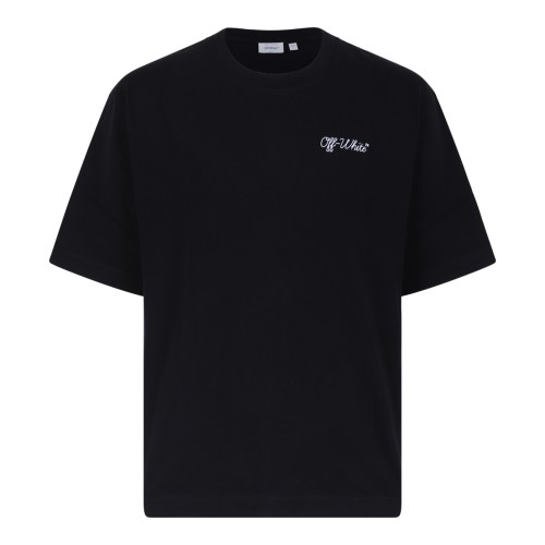 Off-White Black Logo Cotton T-Shirt.