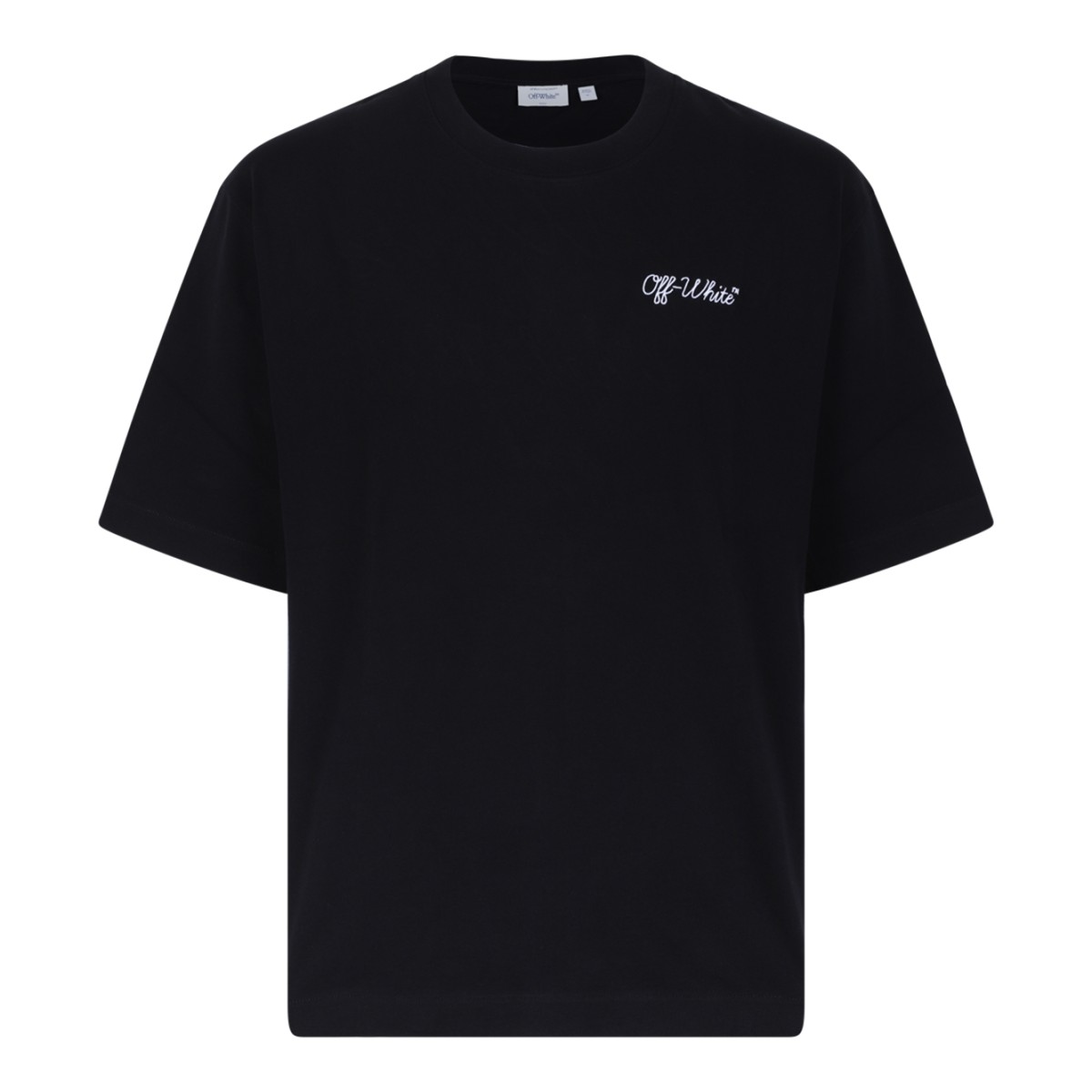 Off-White Black Logo Cotton T-Shirt.