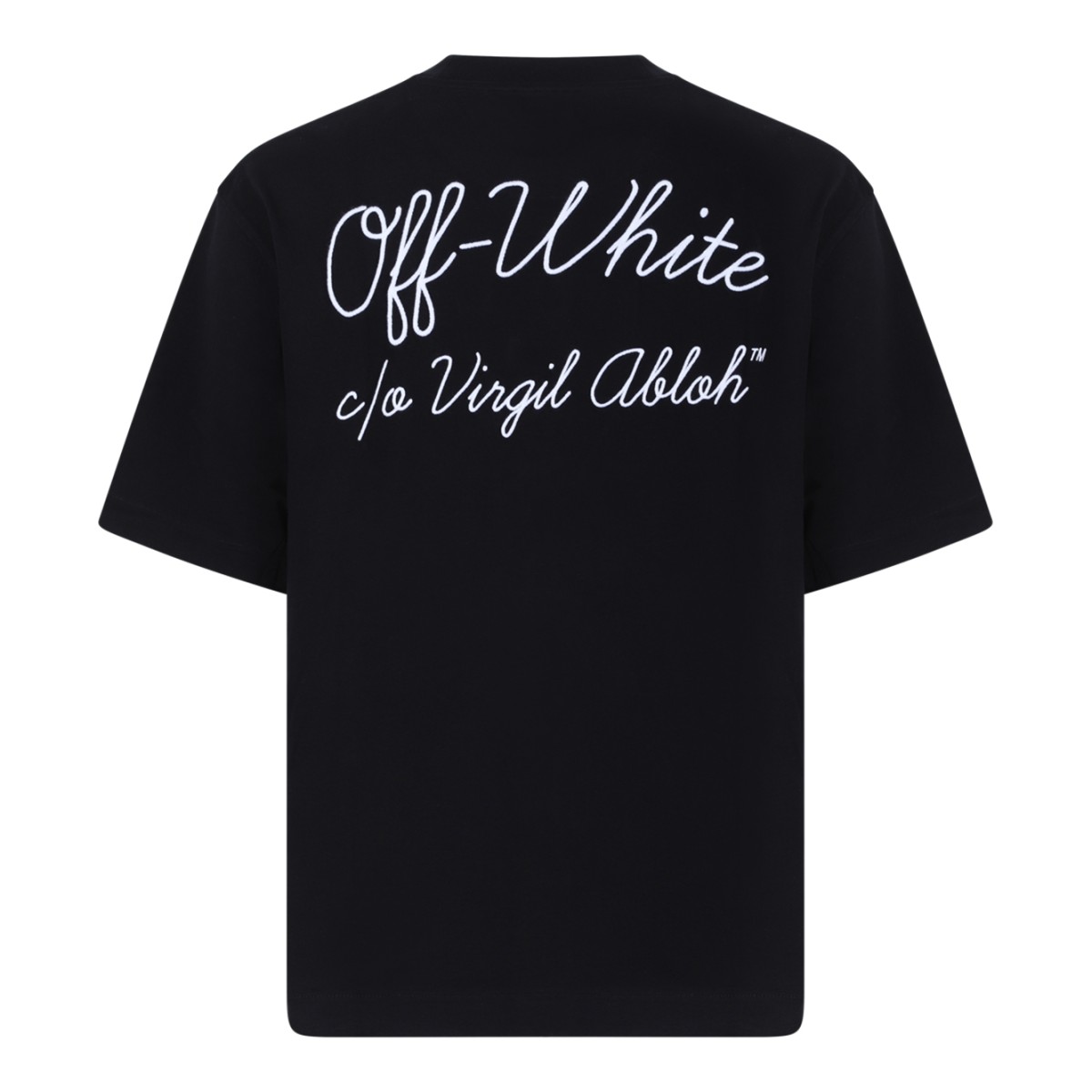 Off-White Black Logo Cotton T-Shirt.