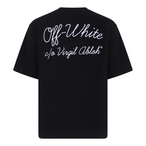 Off-White Black Logo Cotton T-Shirt.