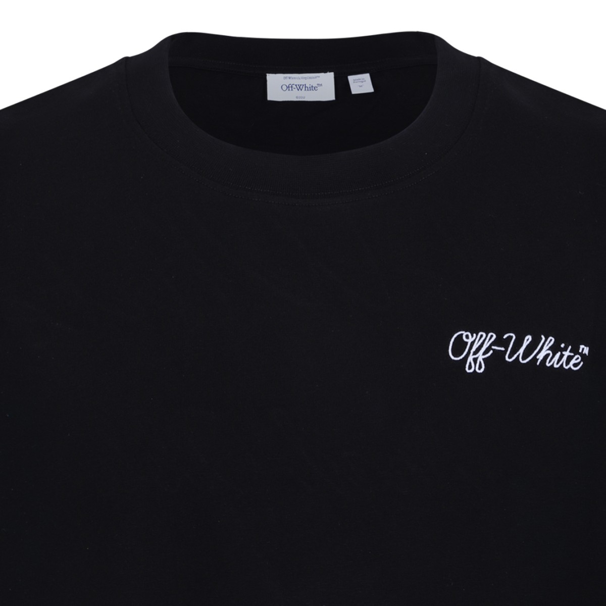 Off-White Black Logo Cotton T-Shirt.
