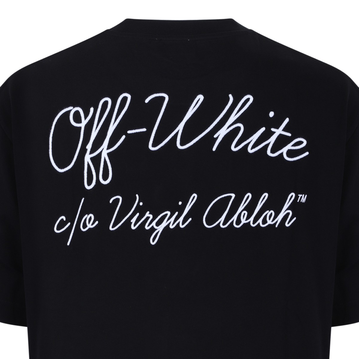 Off-White Black Logo Cotton T-Shirt.