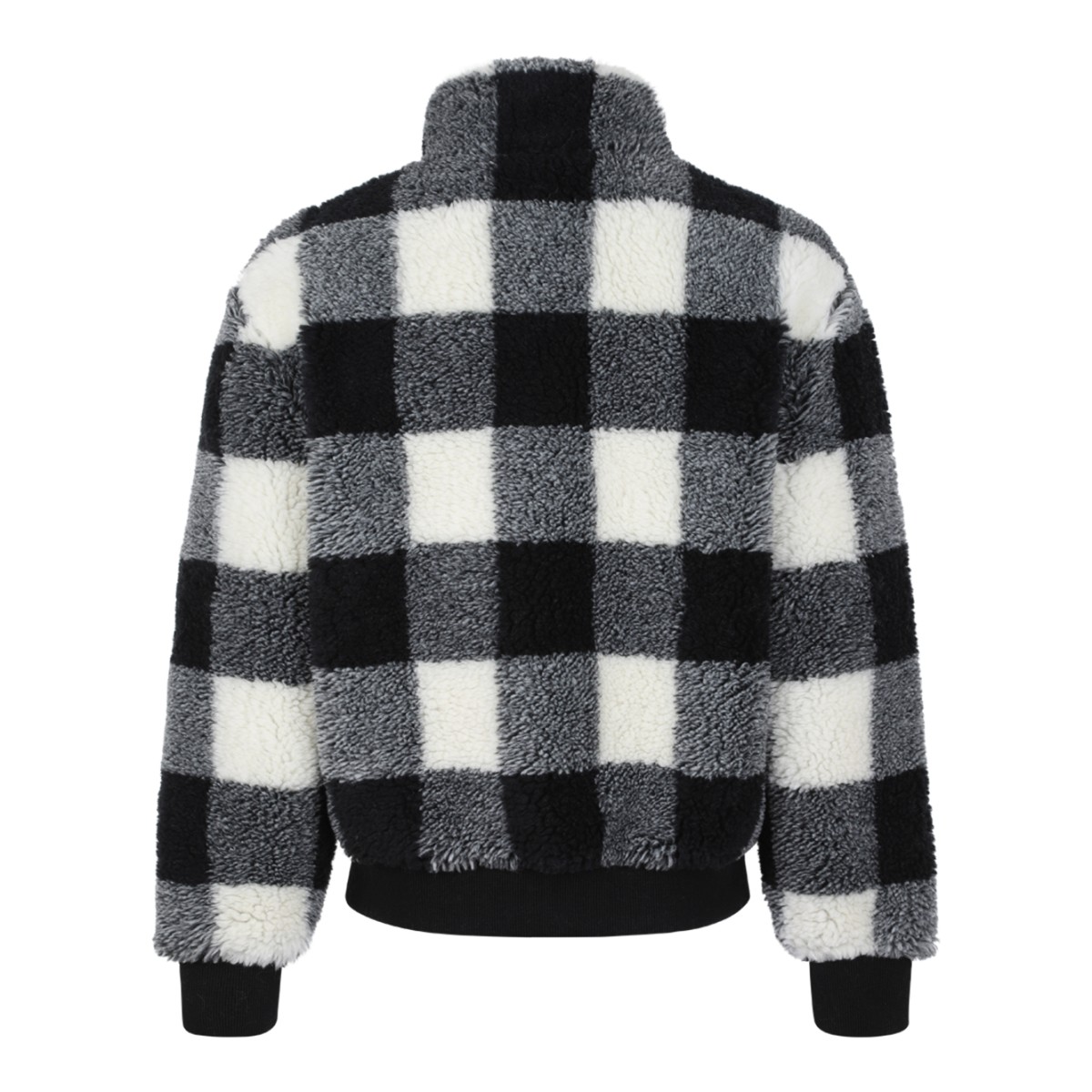 Givenchy Black & White Check Sherpa Fleece Jacket.