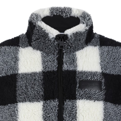 Givenchy Black & White Check Sherpa Fleece Jacket.