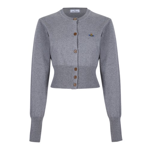 Vivienne Westwood Grey Wool Orb Cardigan.
