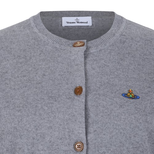 Vivienne Westwood Grey Wool Orb Cardigan.