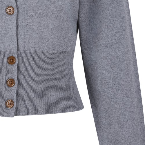 Vivienne Westwood Grey Wool Orb Cardigan.
