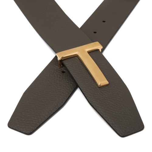 Tom Ford Smoke Grey Reversible Leather Belt. 2