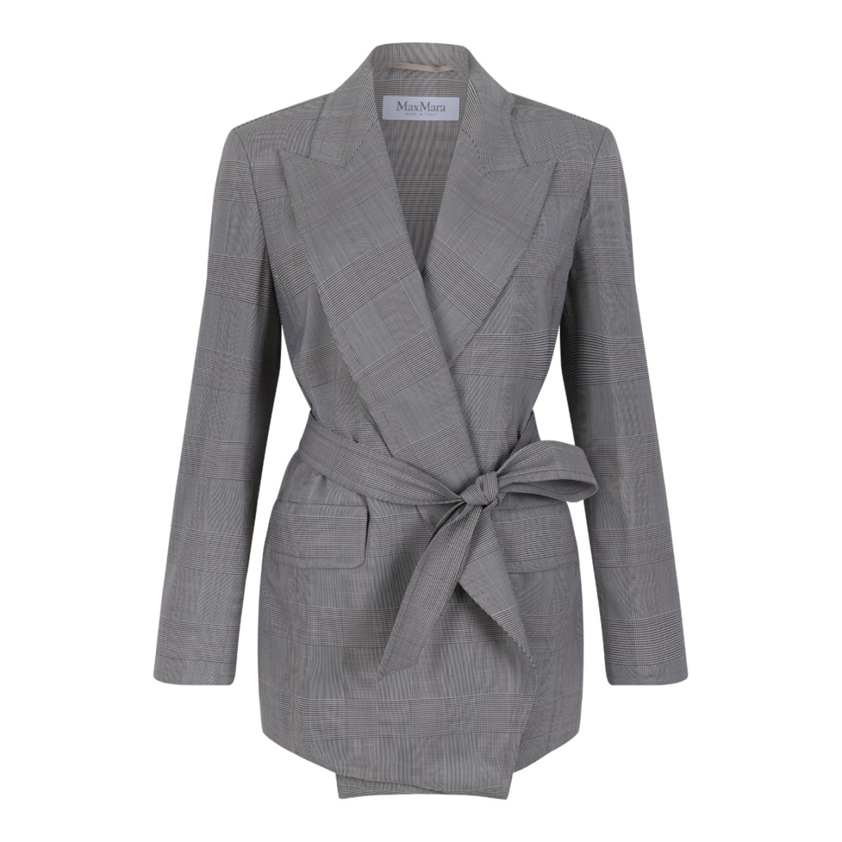 Max Mara Grey Wrap-Style Tailored Blazer.