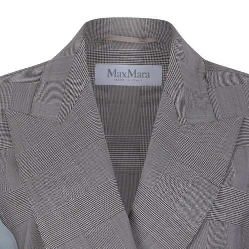 Max Mara Grey Wrap-Style Tailored Blazer.
