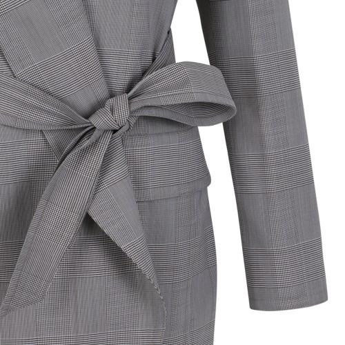 Max Mara Grey Wrap-Style Tailored Blazer.
