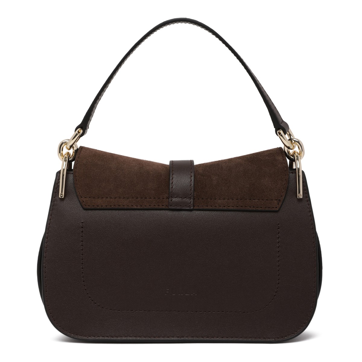 Furla Brown Suede Shoulder Bag.