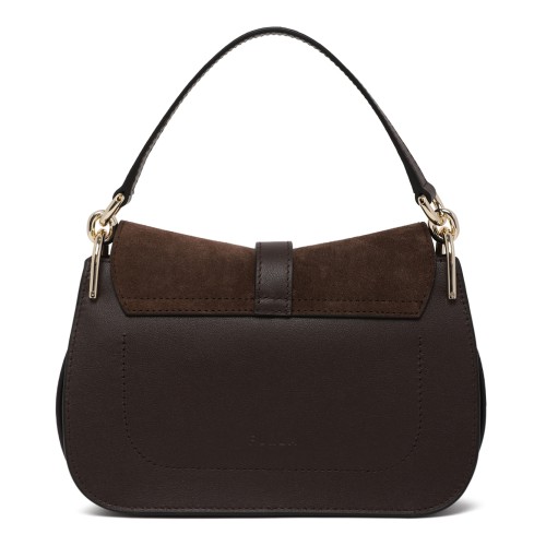 Furla Brown Suede Shoulder Bag.