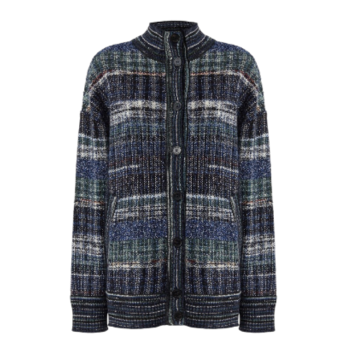 Missoni Multicolor Knit Zip Cardigan.
