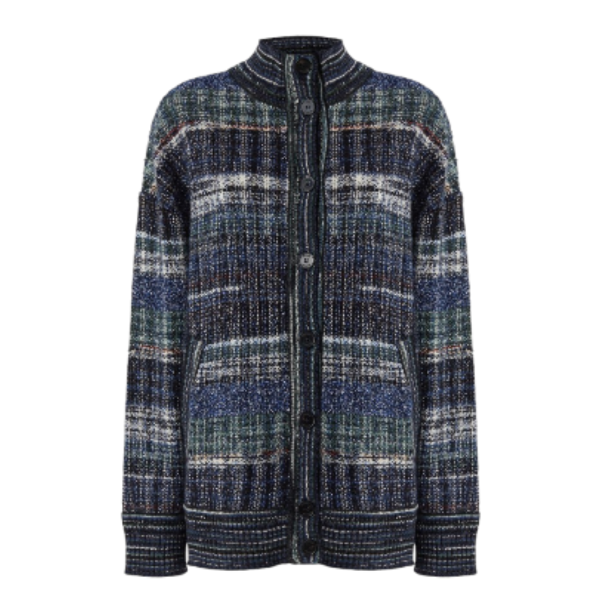 Missoni Multicolor Knit Zip Cardigan.