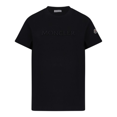 Moncler Black Logo Cotton T-Shirt.