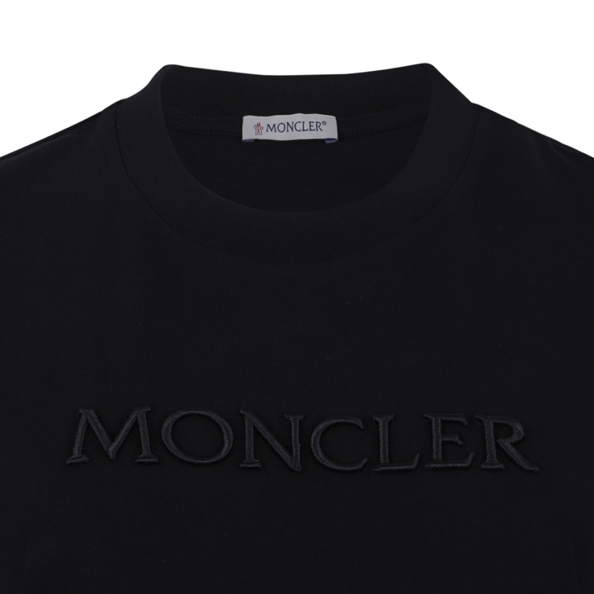 Moncler Black Logo Cotton T-Shirt.