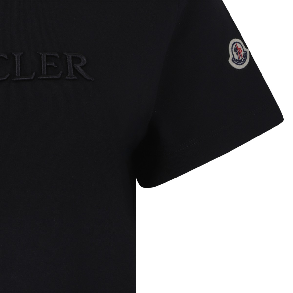 Moncler Black Logo Cotton T-Shirt.