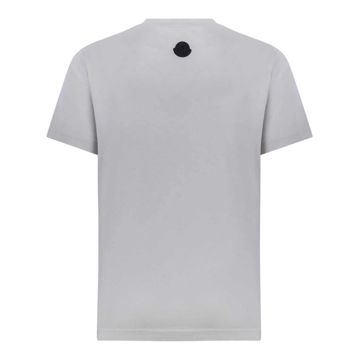 Moncler Light Grey Logo Cotton T-Shirt.