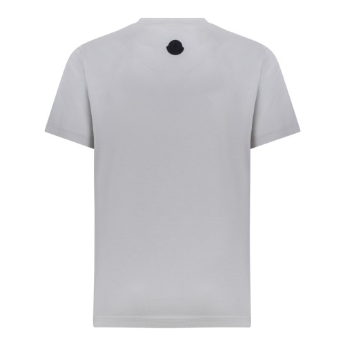 Moncler Light Grey Logo Cotton T-Shirt.