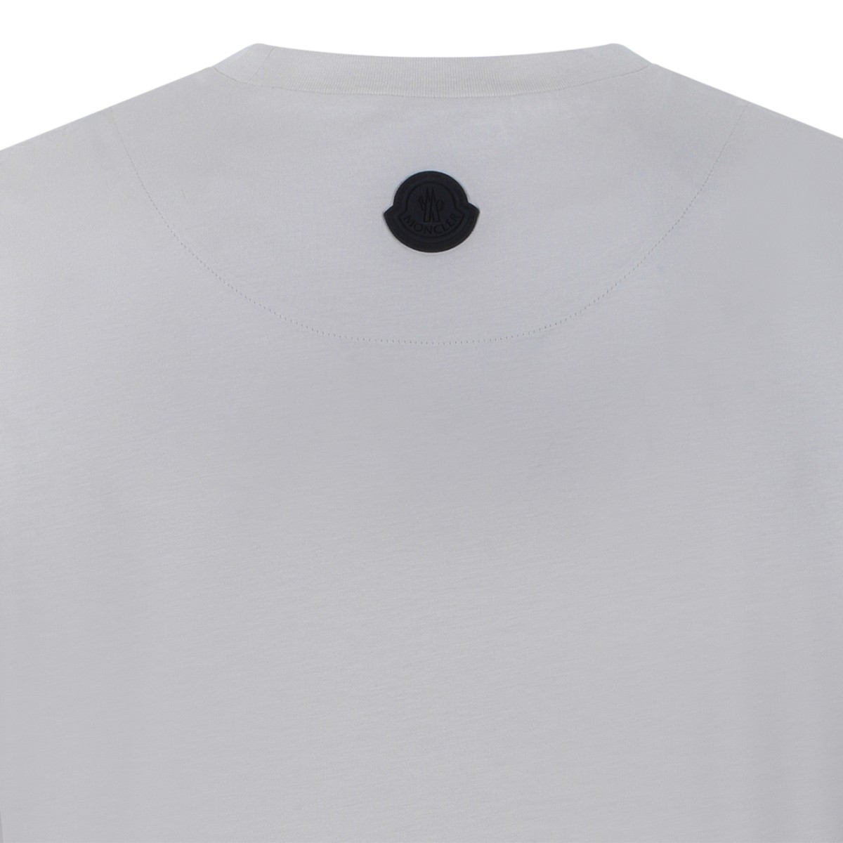 Moncler Light Grey Logo Cotton T-Shirt.