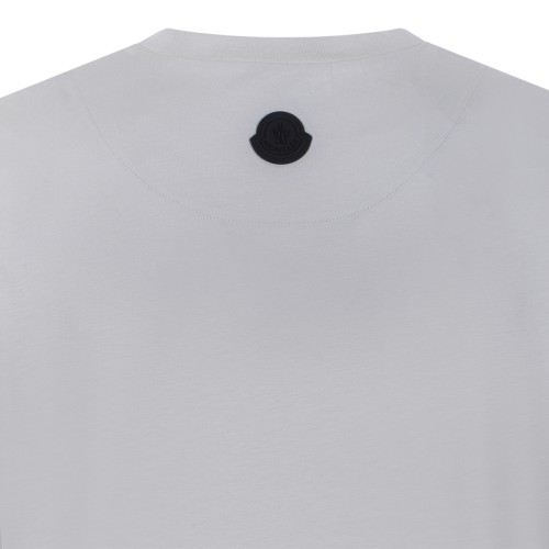 Moncler Light Grey Logo Cotton T-Shirt.