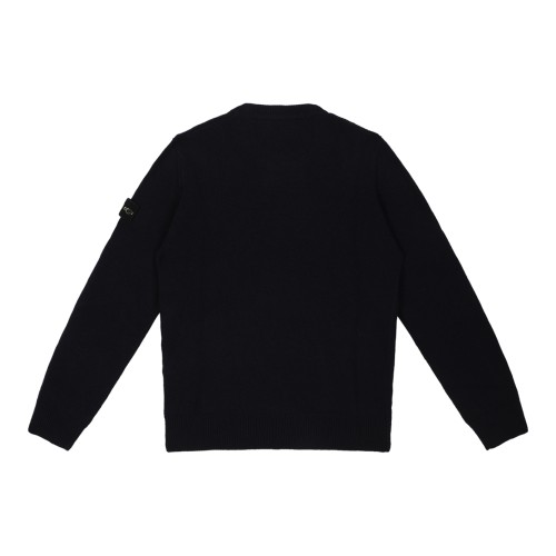 Stone Island Black Wool Crewneck Sweater. 2