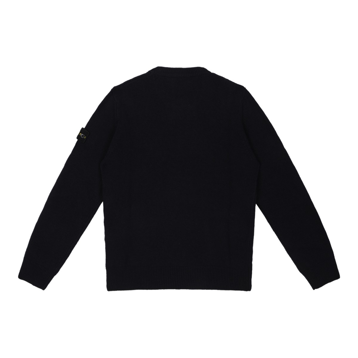Stone Island Black Wool Crewneck Sweater.