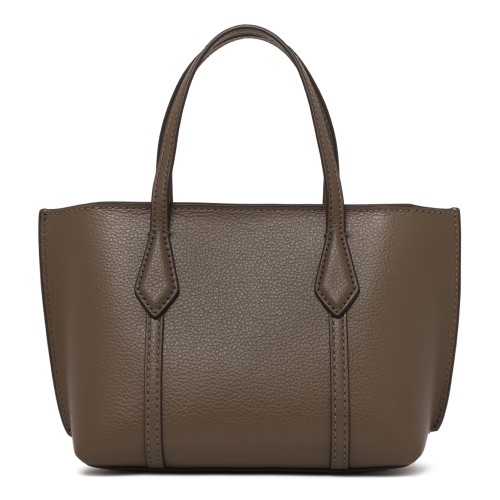 Tory Burch Taupe Grained Leather Tote Bag. 2