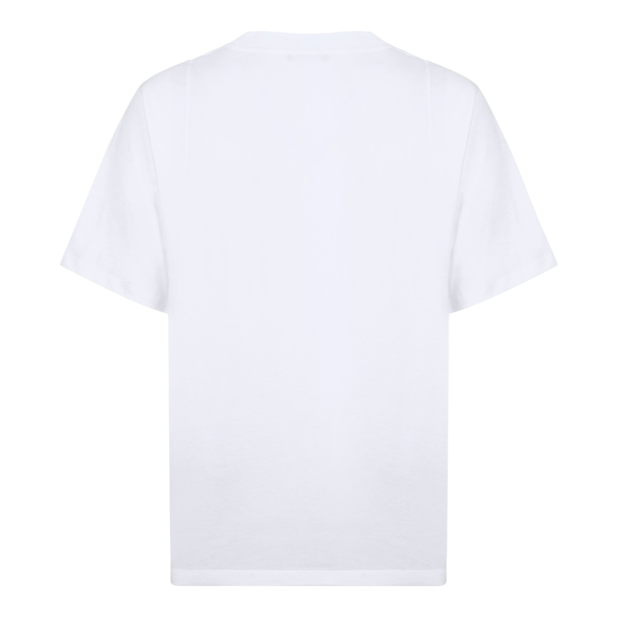 Balmain White Cotton Logo Print T-Shirt.