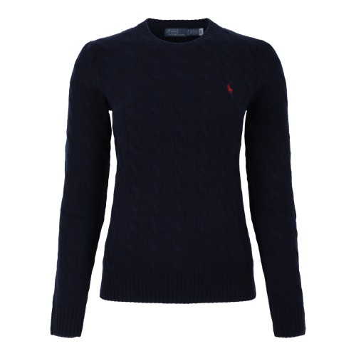 Polo Ralph Lauren Navy Cable-Knit Cotton Sweater.