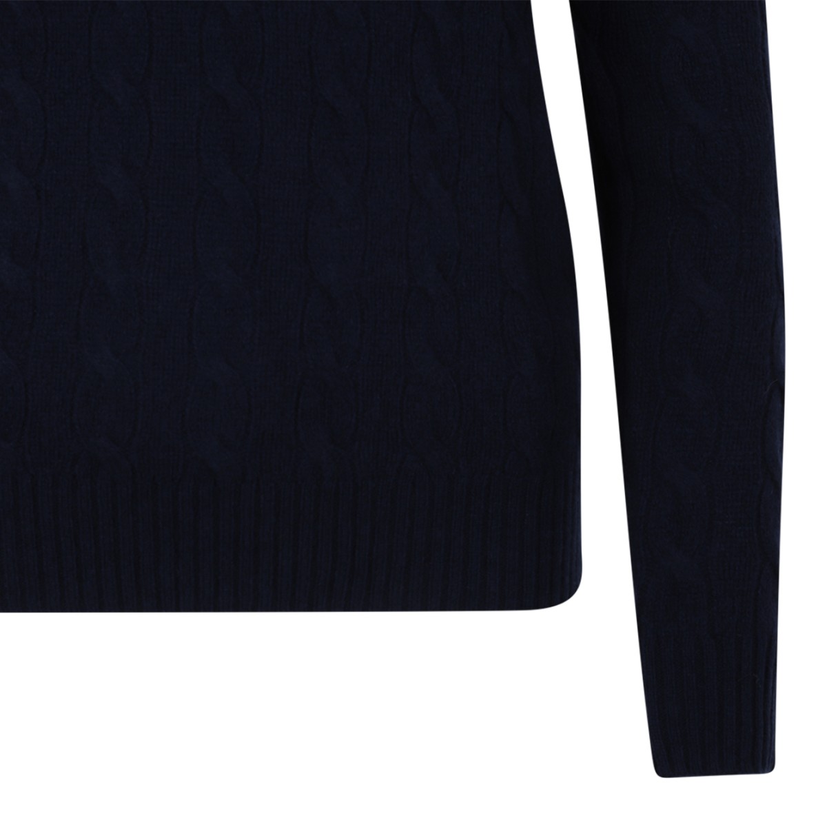 Polo Ralph Lauren Navy Cable-Knit Cotton Sweater.