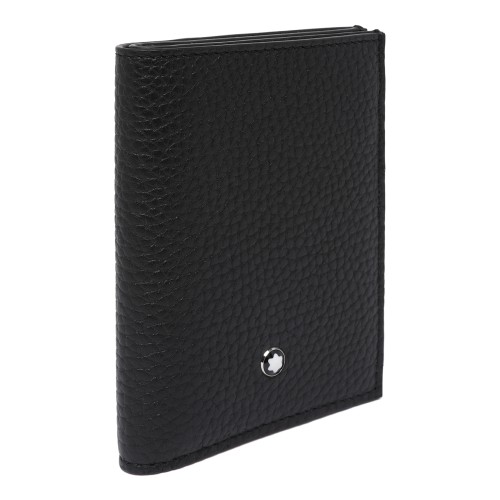 Montblanc Black Grained Leather Bifold Wallet.