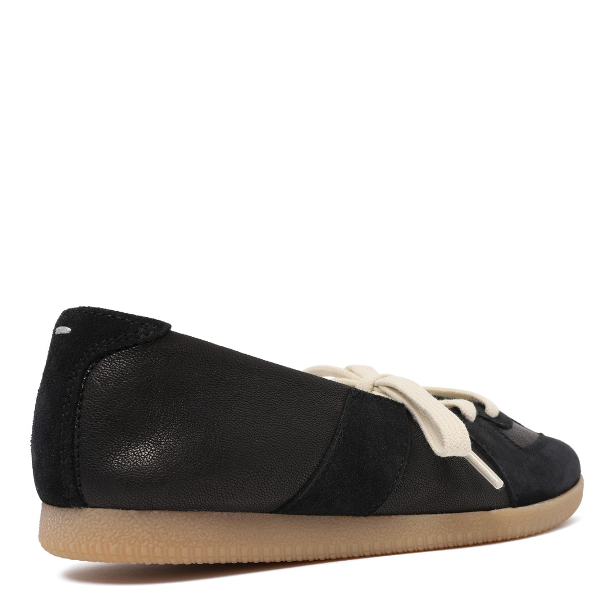 Maison Margiela Black Leather Ballet Sneakers.
