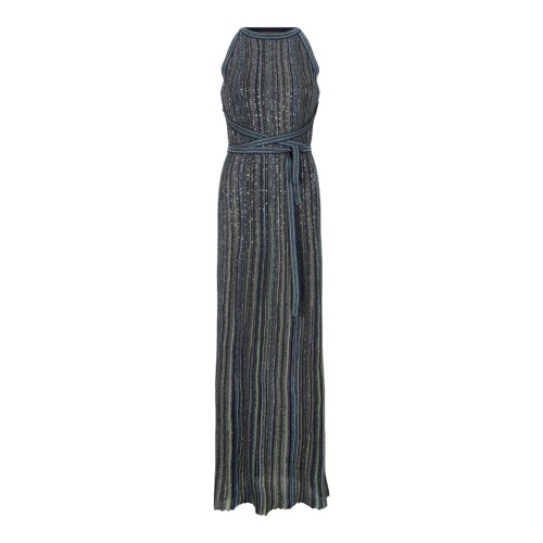 Missoni Multicolor Metallic Knit Maxi Dress.