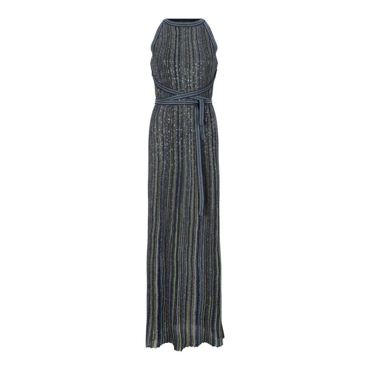 Missoni Multicolor Metallic Knit Maxi Dress.