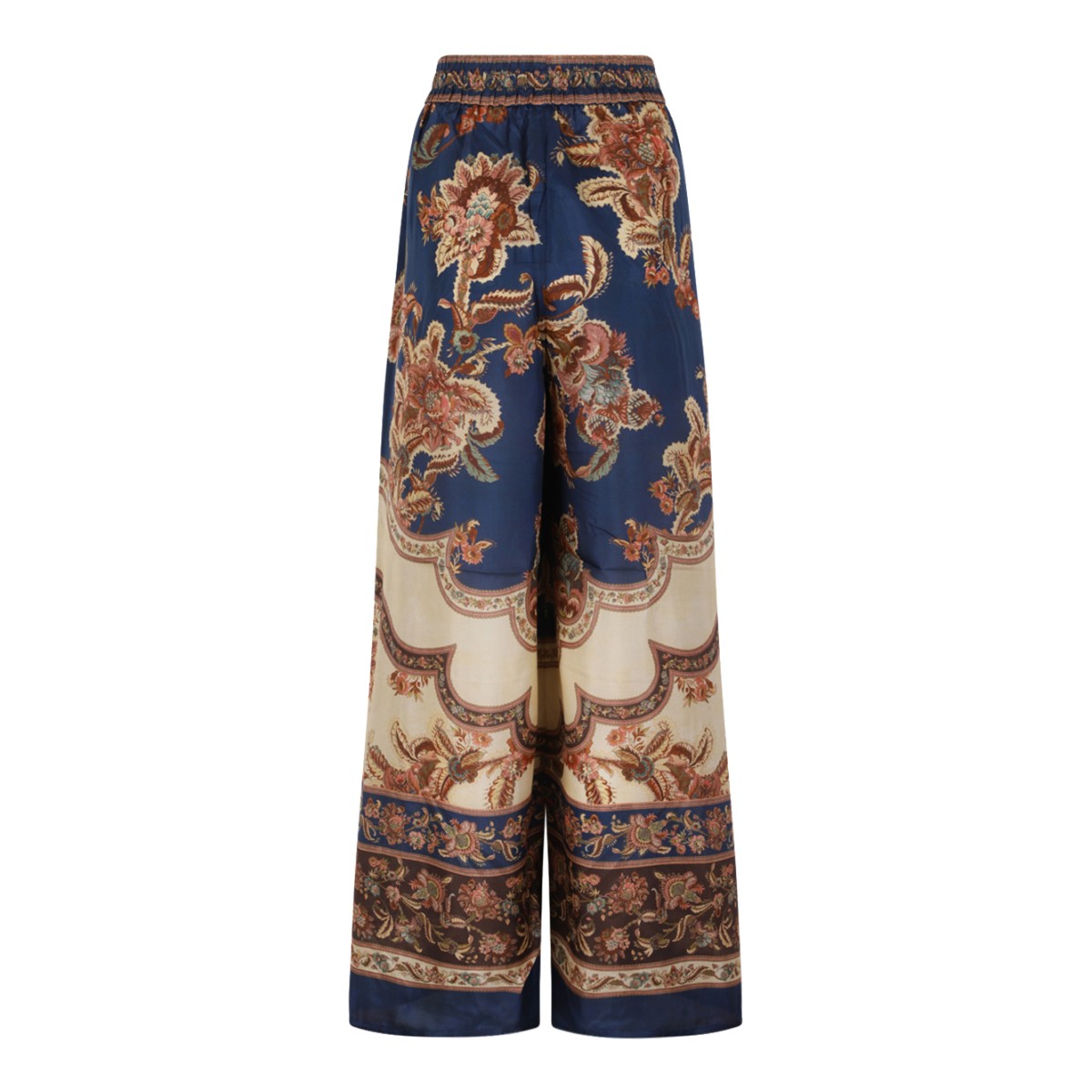 Zimmermann Paisley Print Wide-Leg Silk Trousers.