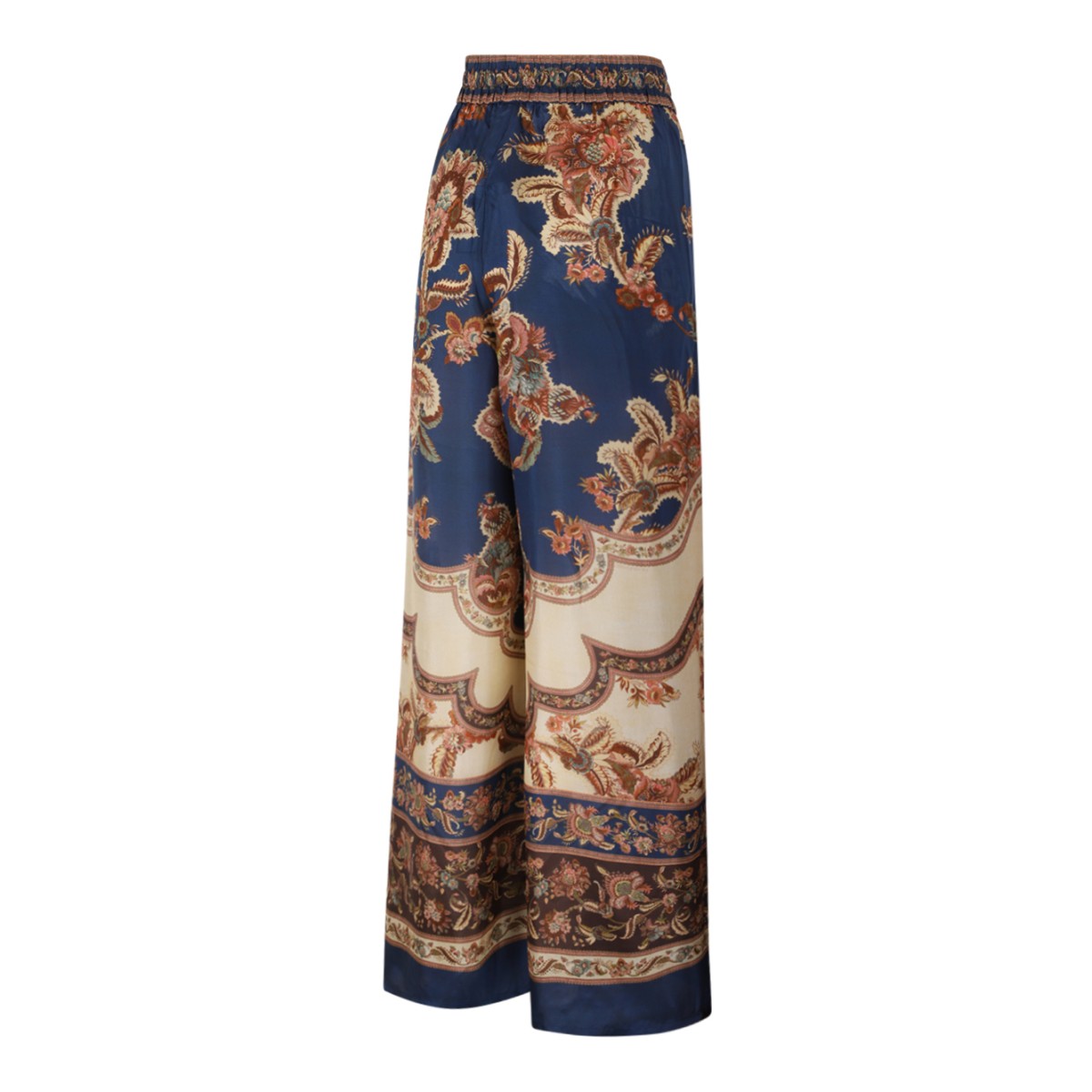 Zimmermann Paisley Print Wide-Leg Silk Trousers.