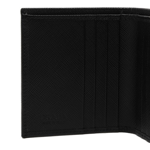 Prada Black Saffiano Leather Wallet.