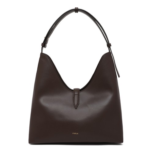 Furla Brown Leather Shoulder Bag.