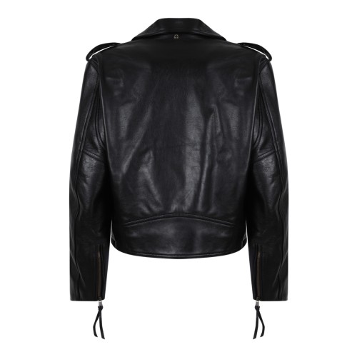 Balmain Black Leather Biker Jacket. 2