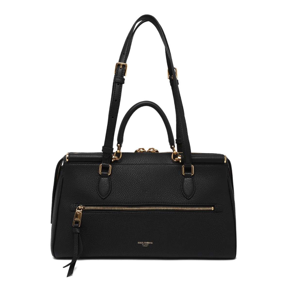 Dolce & Gabbana Black Leather Top Handle Bag.